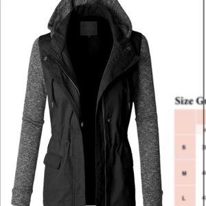 Lightweight military jacket with detachable hoodie